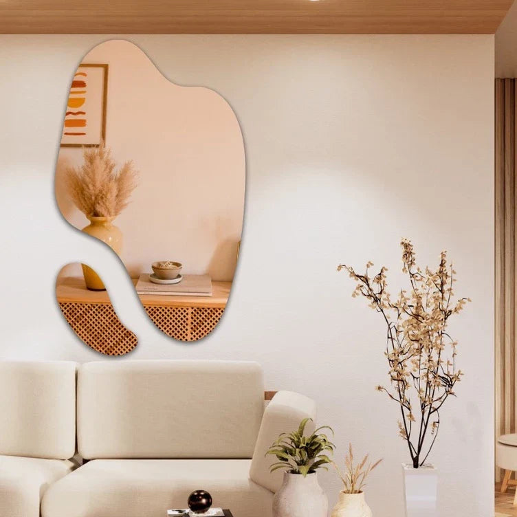 Großer und eleganter organischer Spiegel – futuristisch abstrakt dekorativ (2-teiliges Set) – Sale